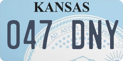 KS license plate 047DNY
