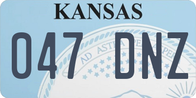 KS license plate 047DNZ