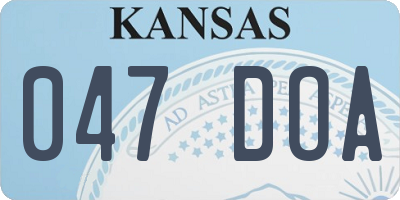 KS license plate 047DOA
