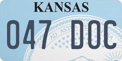 KS license plate 047DOC