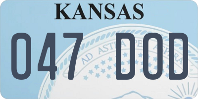 KS license plate 047DOD