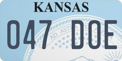 KS license plate 047DOE