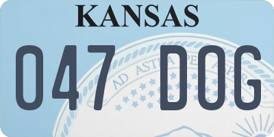 KS license plate 047DOG
