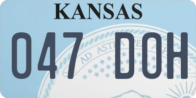 KS license plate 047DOH