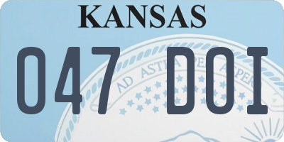 KS license plate 047DOI