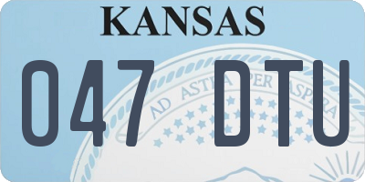 KS license plate 047DTU