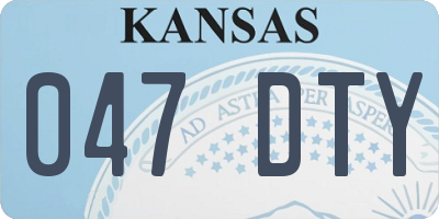 KS license plate 047DTY