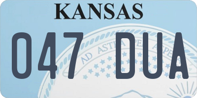 KS license plate 047DUA
