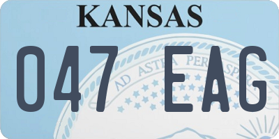 KS license plate 047EAG