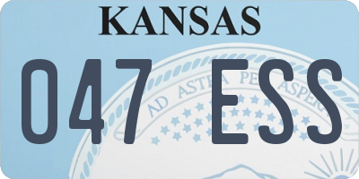 KS license plate 047ESS