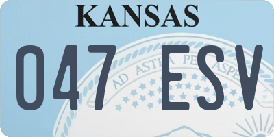 KS license plate 047ESV