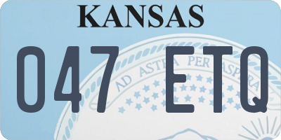 KS license plate 047ETQ