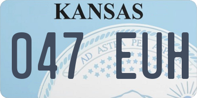 KS license plate 047EUH