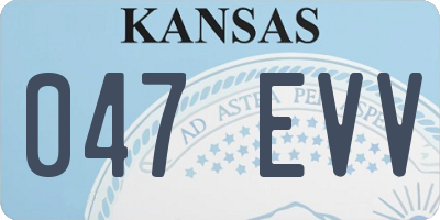 KS license plate 047EVV