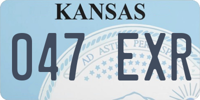 KS license plate 047EXR