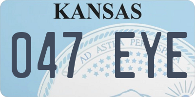 KS license plate 047EYE