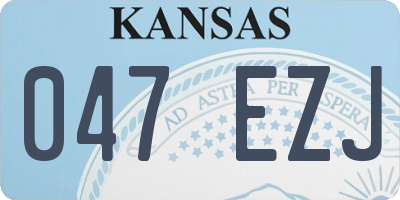 KS license plate 047EZJ
