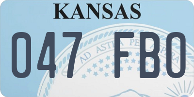 KS license plate 047FBO