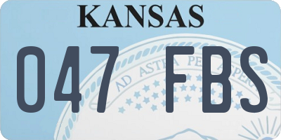 KS license plate 047FBS