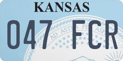 KS license plate 047FCR