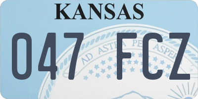 KS license plate 047FCZ