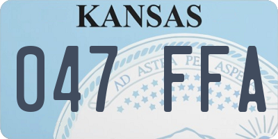 KS license plate 047FFA