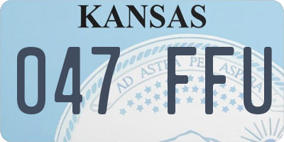 KS license plate 047FFU