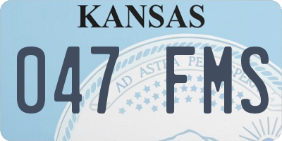 KS license plate 047FMS
