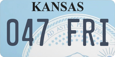 KS license plate 047FRI