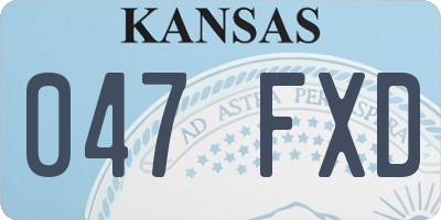 KS license plate 047FXD