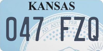 KS license plate 047FZQ
