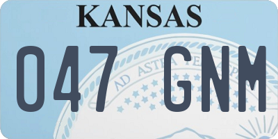KS license plate 047GNM