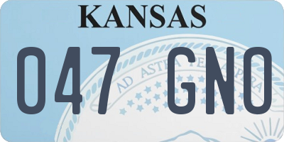 KS license plate 047GNO