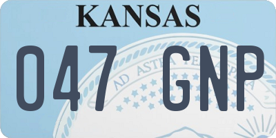 KS license plate 047GNP