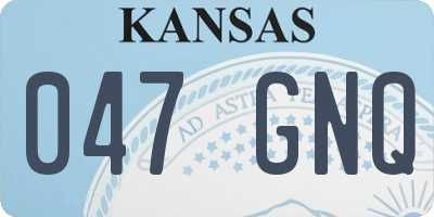 KS license plate 047GNQ