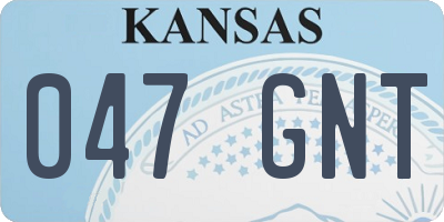 KS license plate 047GNT
