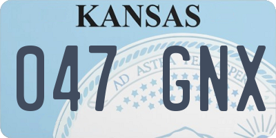KS license plate 047GNX