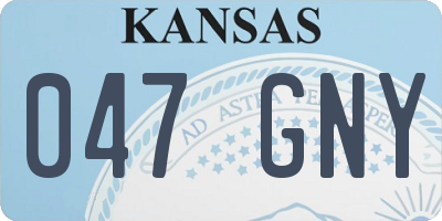 KS license plate 047GNY