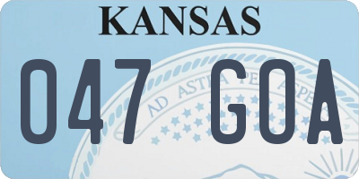 KS license plate 047GOA