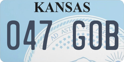 KS license plate 047GOB