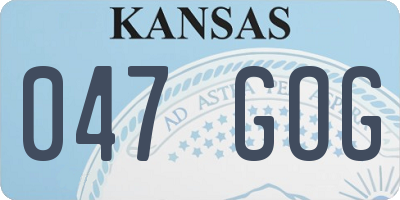KS license plate 047GOG