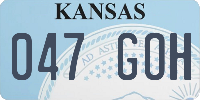 KS license plate 047GOH