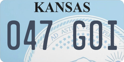 KS license plate 047GOI