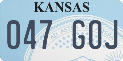 KS license plate 047GOJ