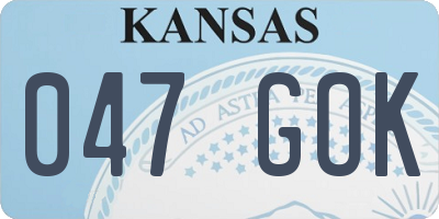 KS license plate 047GOK