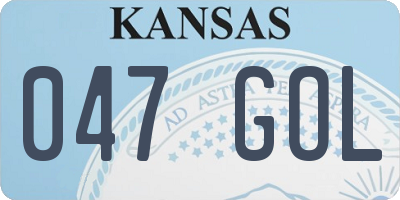KS license plate 047GOL