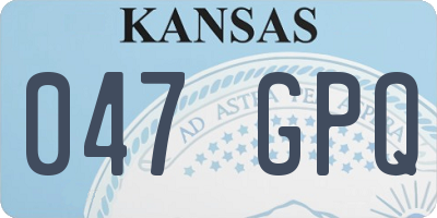 KS license plate 047GPQ