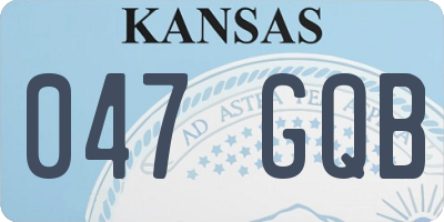 KS license plate 047GQB