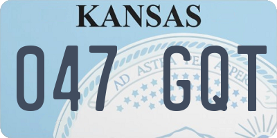 KS license plate 047GQT