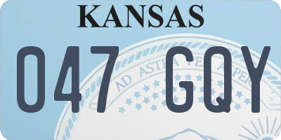 KS license plate 047GQY